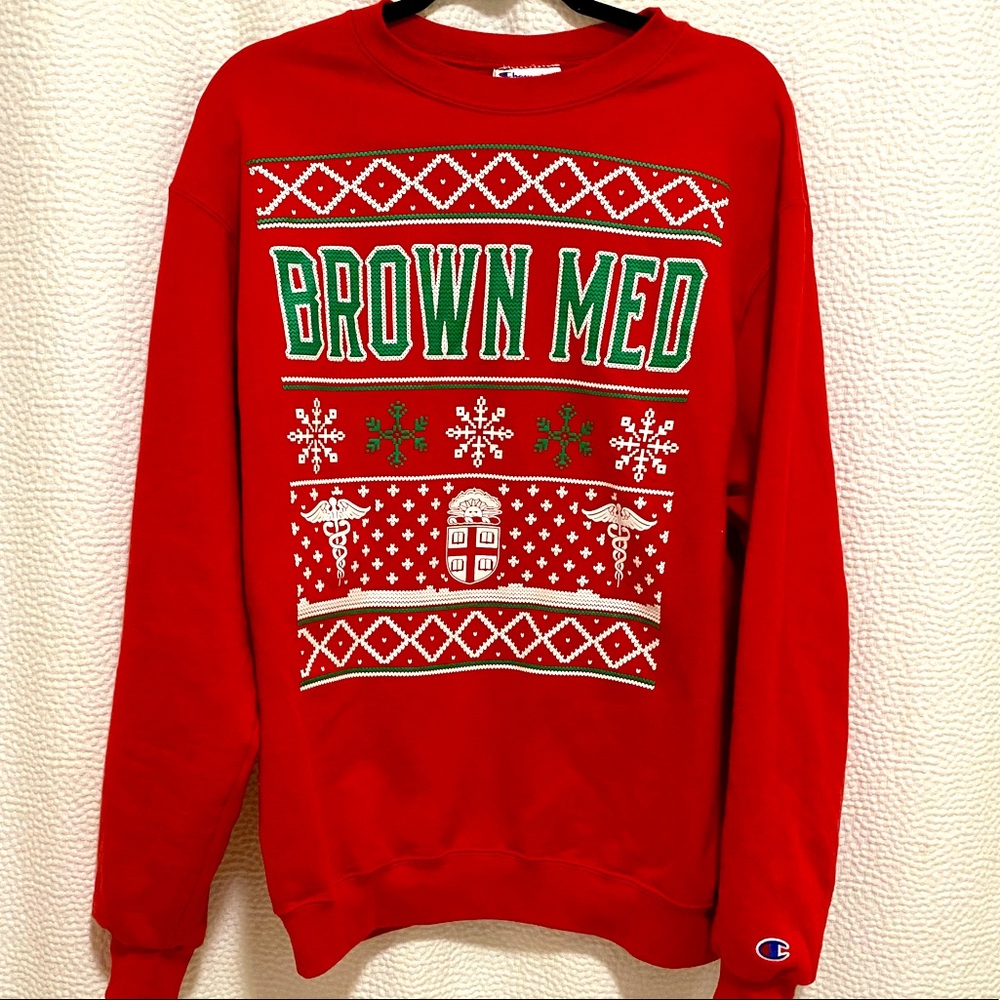Champion Brown Med Christmas Crew Sweatshirt